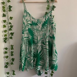 Green Floral Romper